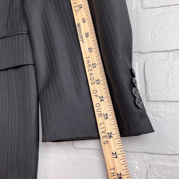 Hart Schaffner Marx Blazer Men 44L Black‎ Gold Trumpeter Wool Classic Career VTG - Picture 13 of 16